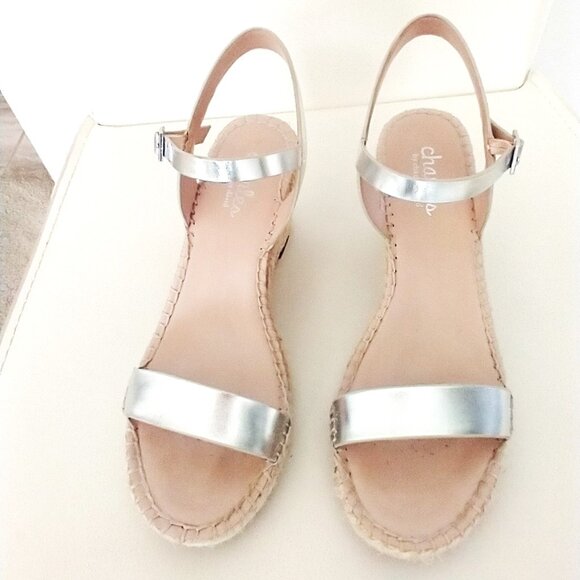 Charles by Charles David - Silver Espadrille Sandals, 8.5 M - Picture 2 of 5